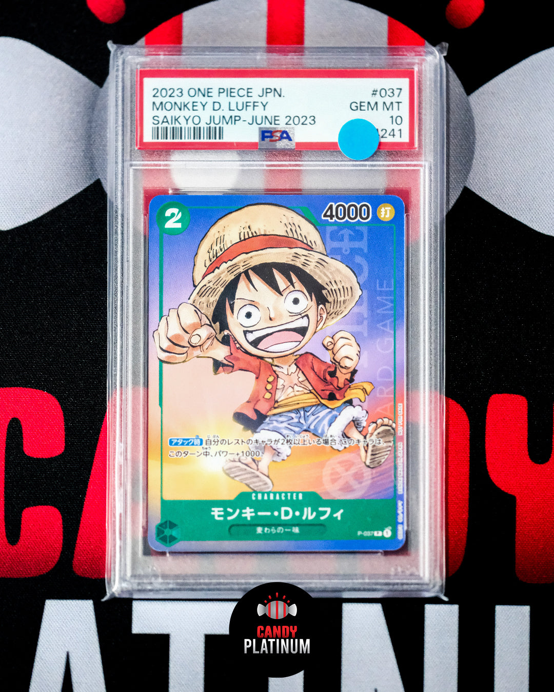 Monkey D. Luffy Saikyo Jump June 2023 P-037 PSA 10