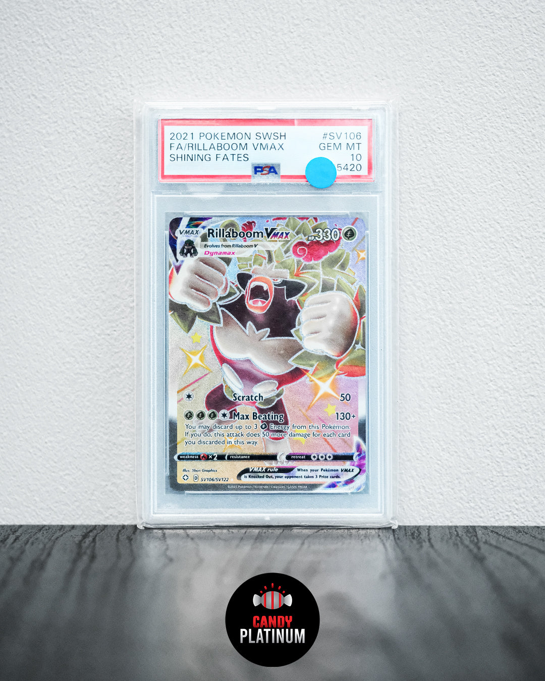 2021 POKEMON SWSH FA/ RILLABOOM VMAX PSA 10