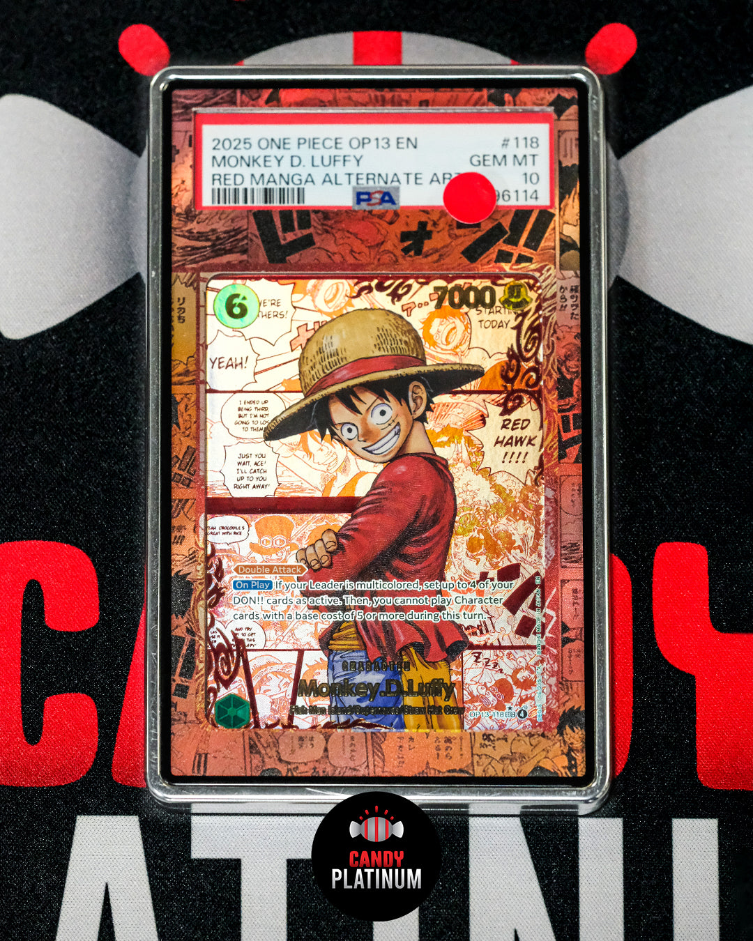 Monkey D. Luffy Red Manga Alt Art OP13-118 PSA 10