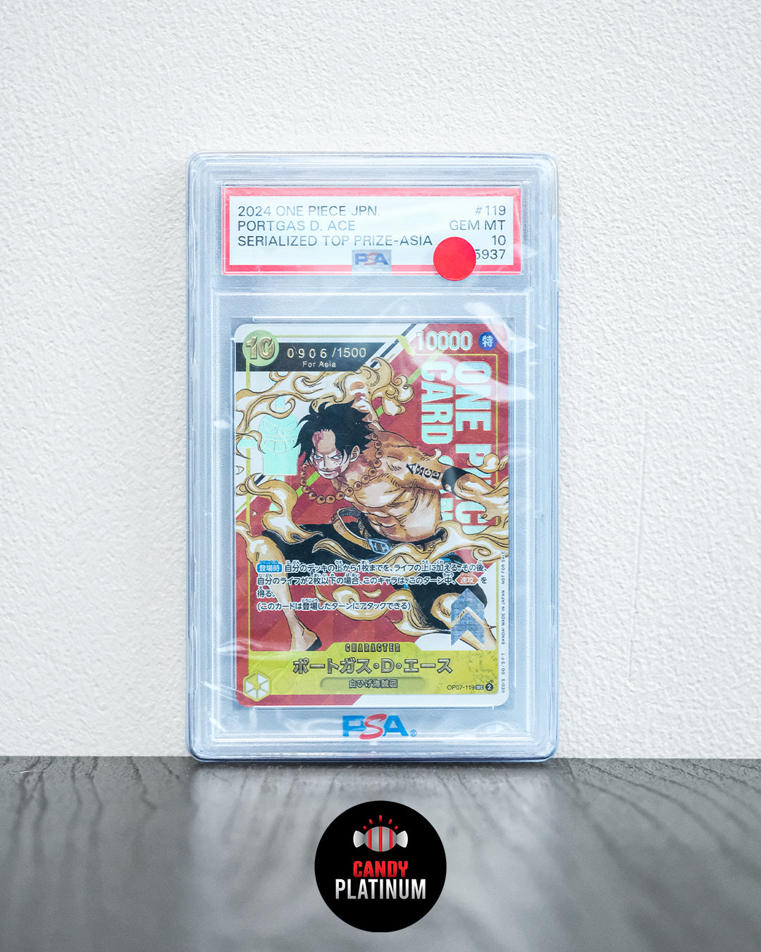 Portgas D. Ace Serialized Top Prize-Asia OP07-119 PSA 10