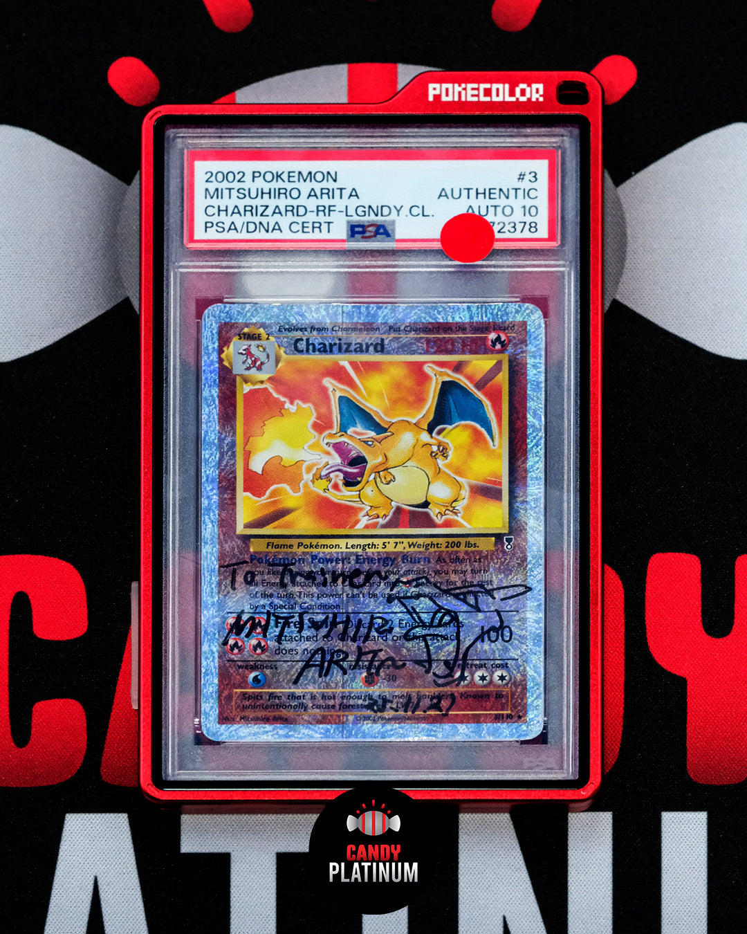 Mitsuhiro Arita Charizard RF Legendary Collection 3 Auto 10
