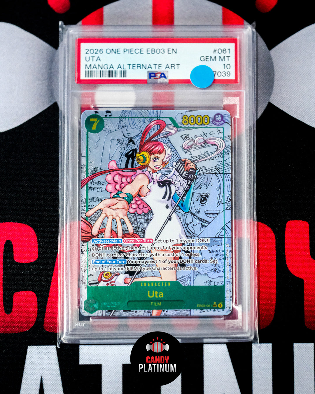 Uta Manga Alternate Art EB03-061 PSA 10