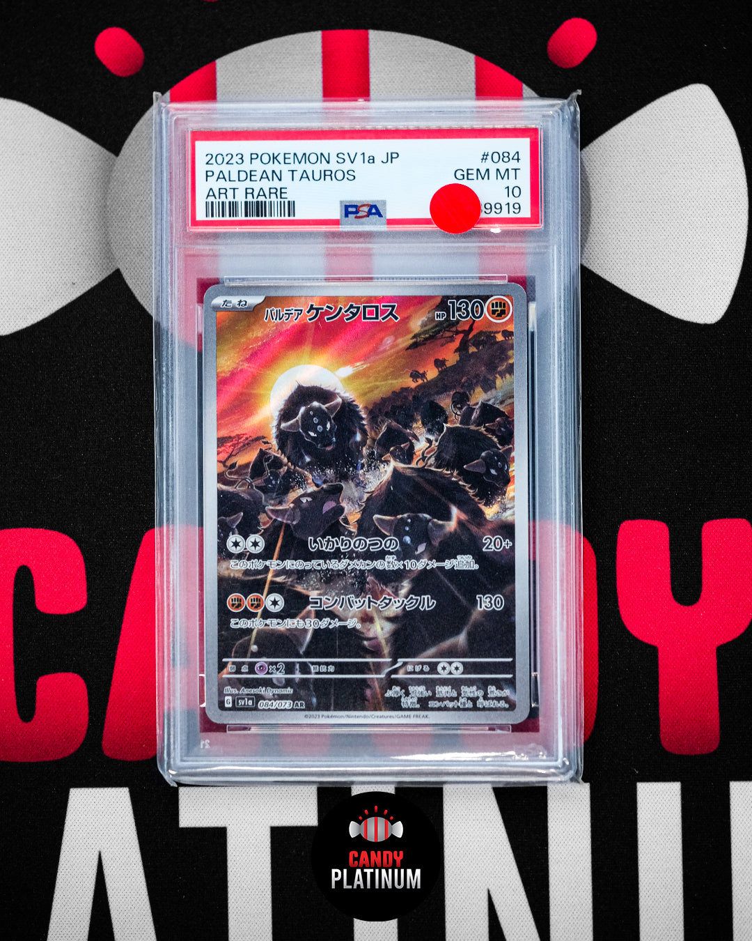 Paldean Tauros Art Rare PSA 10