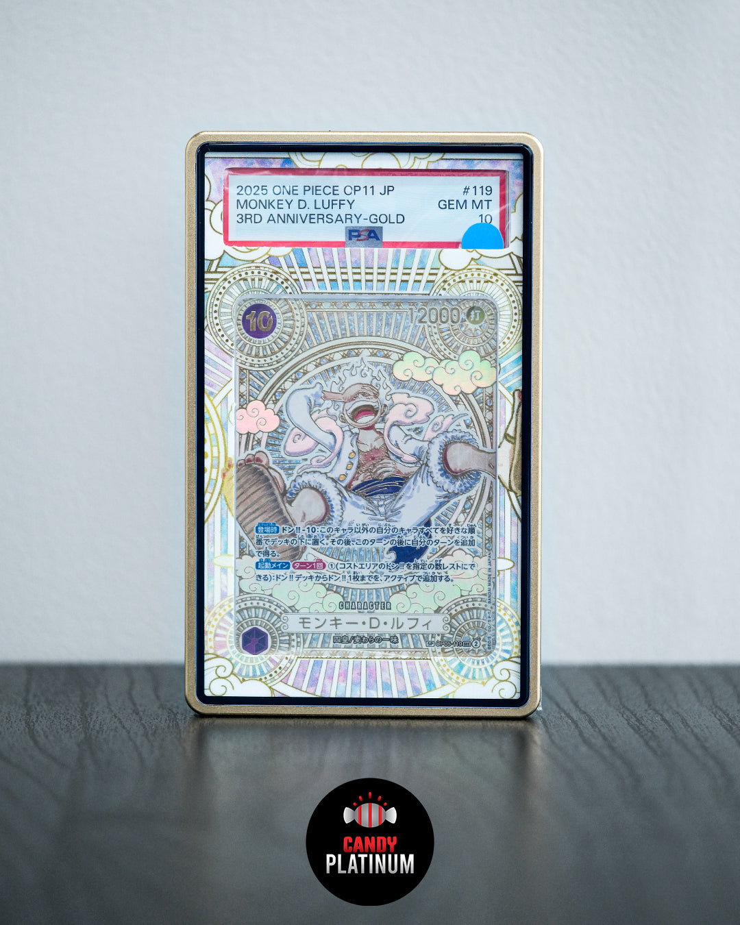 MONKEY D LUFFY 3RD ANNIVERSARY GOLD OP11 PSA 10